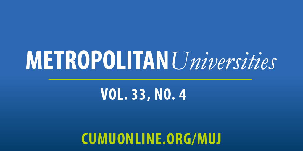 					View Vol. 33 No. 4 (2022): Metropolitan Universities
				