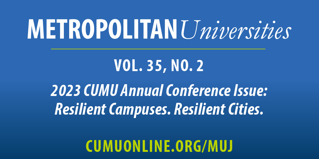 					View Vol. 35 No. 2 (2024): 2023 CUMU Annual Conference Issue: Resilient Campuses. Resilient Cities.
				